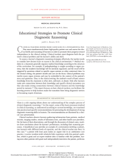 Educational Strategies to Promote Clinical Diagnostic