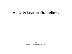 Activity Leader Guidline - Jewish Outdoor Escape 2017