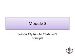 Le Chatelier`s principle
