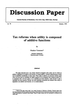 Tax reforms when utility is composed of additive functions