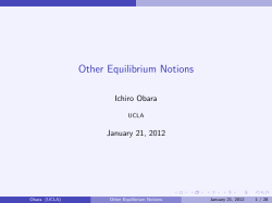 Other Equilibrium Notions