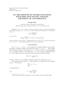 on the growth of entire functions with zero sets having infinite