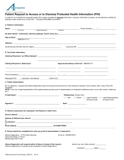 Patient Request to Access or to Disclose Laboratory Test Results