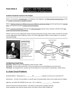 Euler Paths and Circuits The Mathematics of Getting Around
