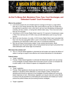 An End To Money Bail, Mandatory Fines, Fees, Court Surcharges