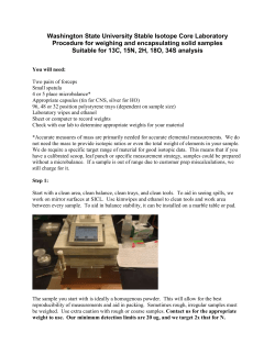 sample weighing tutorial - Stable Isotope Core