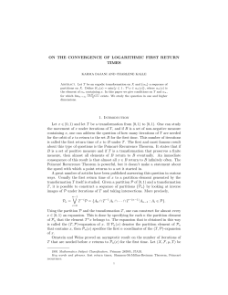 ON THE CONVERGENCE OF LOGARITHMIC FIRST RETURN