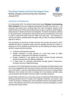 Strategic Commissioning Plans Guidance