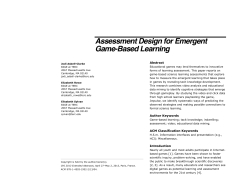 Assessment Design for Emergent Game-Based