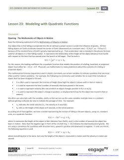 Algebra I Module 4, Topic C, Lesson 23: Student Version