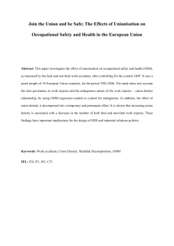 The Effect of Macroeconomic Conditions on Occupational Health