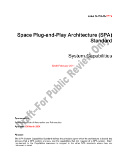 Space Plug-and-Play Architecture (SPA) Standard System Capabilities