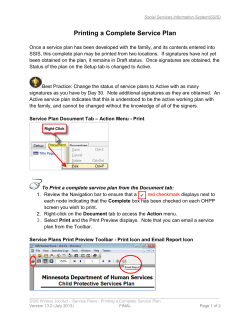 Printing a complete Service Plan