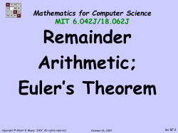 arithmetic mod a prime, p