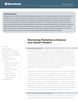 Maximizing Marketing to Advance Your School`s Mission