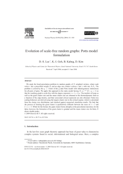 Evolution of scale-free random graphs: Potts model formulation
