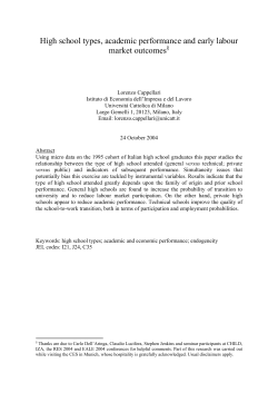 High school types, academic performance and early labour market