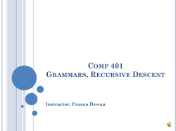 comp 401 grammars, recursive descent