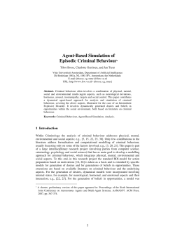 Agent-Based Simulation of Episodic Criminal Behaviour