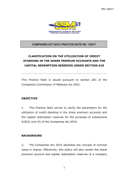 pn 1/2017 1 clarification on the utilization of credit standing in the