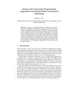 Integer and Constraint Programming Approaches for Round Robin