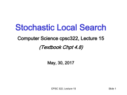 CSPs: Stochastic Local Search