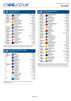 Printable Racecard