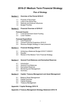 2016-21 Medium Term Financial Strategy
