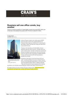 Russians sell one office condo, buy another