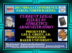 NIAAA LEADERSHIP TRAINING LEGAL ISSUES AND