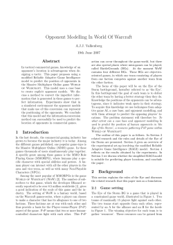 Opponent Modelling In World Of Warcraft