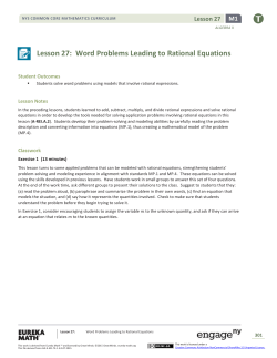 Algebra II Module 1, Topic C, Lesson 27: Teacher Version