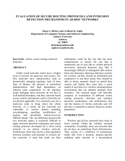 EVALUATION OF SECURE ROUTING PROTOCOLS AND
