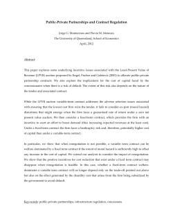 Public-Private Partnerships and Contract