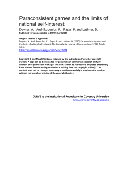 Paraconsistent games and the limits of rational self-interest
