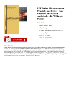 PDF Online Microeconomics: Principles and Policy
