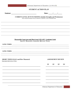 Student Action Form