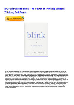 Blink: The Power of Thinking Without