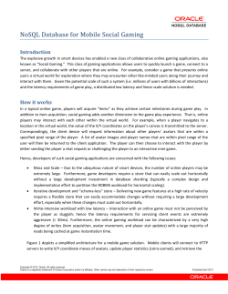 NoSQL Database for Mobile Social Gaming