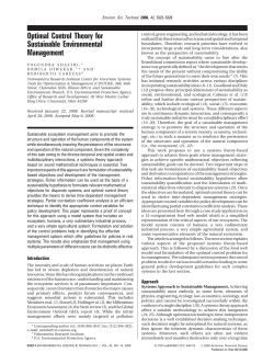 Optimal Control Theory for Sustainable Environmental Management