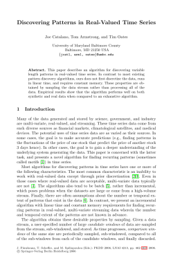 Discovering Patterns in Real