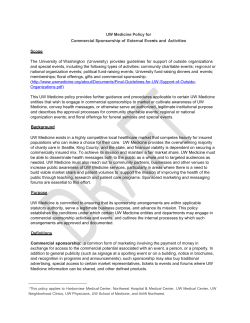 Commercial Sponsorship of External Events and