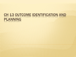 CH 14 outcome identification and planning