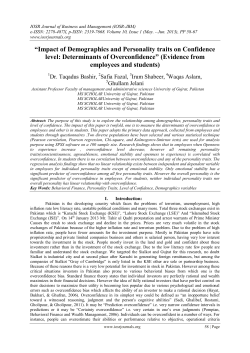 Impact of Demographics and Personality traits on