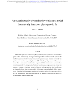 An experimentally determined evolutionary model