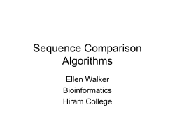 Sequence Comparison Algorithms - Department of Computer Science