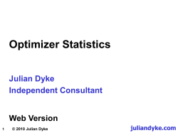 Optimizer Statistics