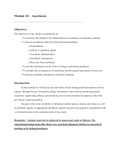 Module 10 &ndash; Anesthesia - University of Windsor