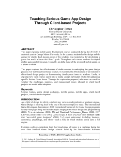Teaching Serious Game App Design Through Client