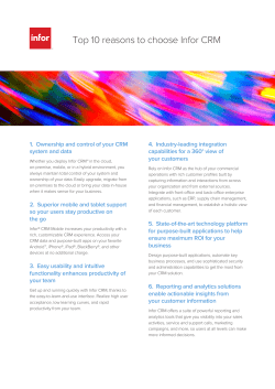 Brochure: Top 10 reasons to choose Infor CRM